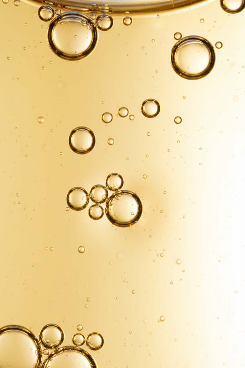 Face Oil – Macro met bubbels