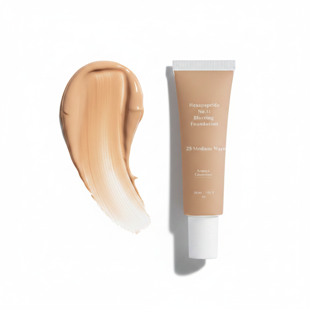 Flatlay – 25 Medium Warm – Tube + Swatch