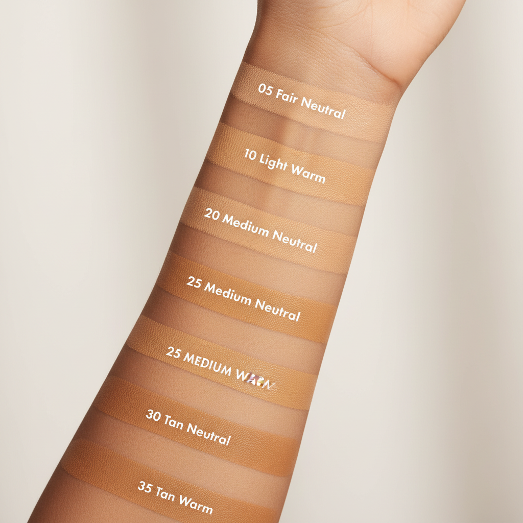 Hexapeptide Foundation Shade Swatches